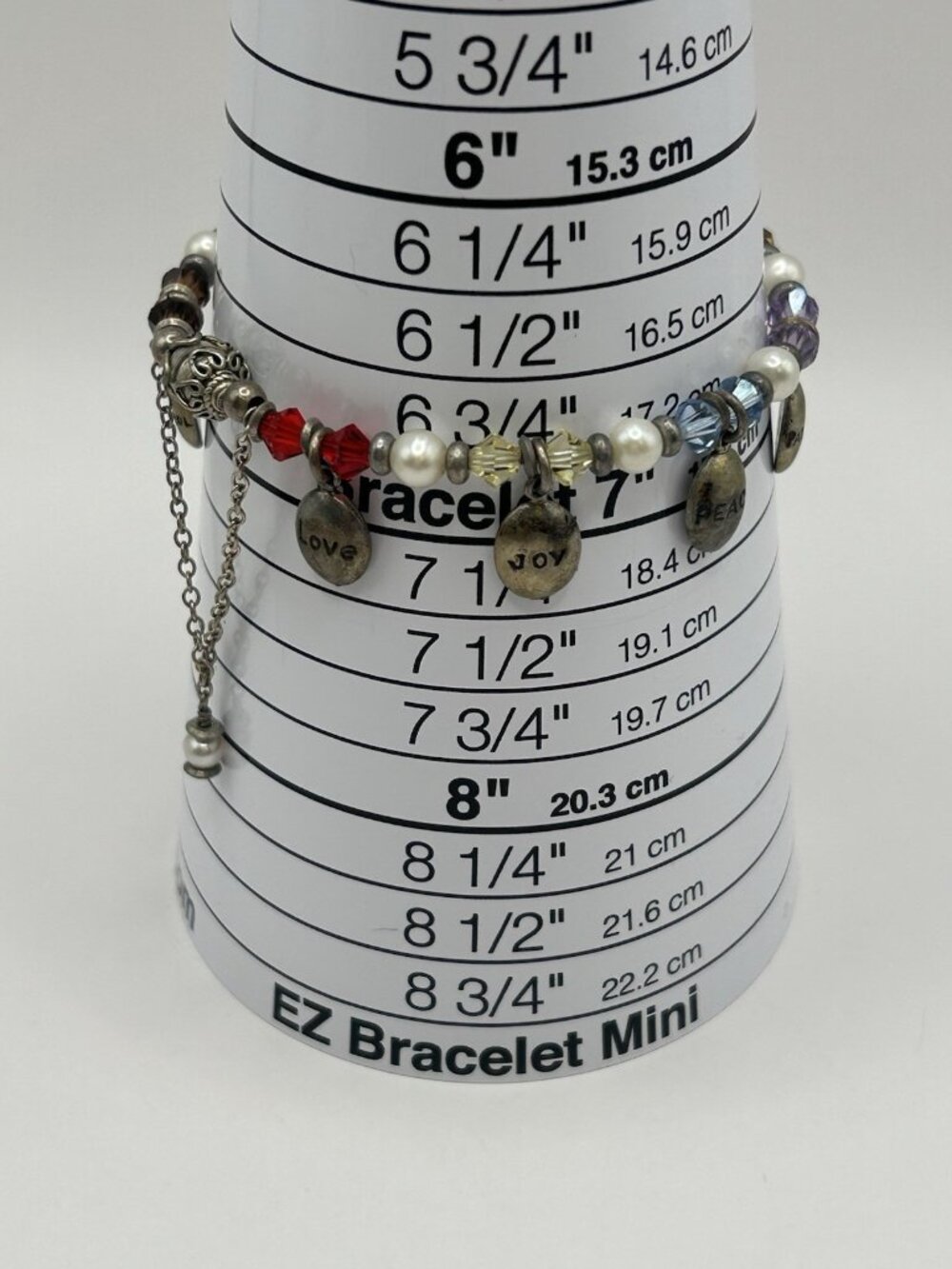 Sterling Silver Faith Charm Bracelet Pearls Beads Magnetic Clasp Safety Chain - Picture 7 of 15